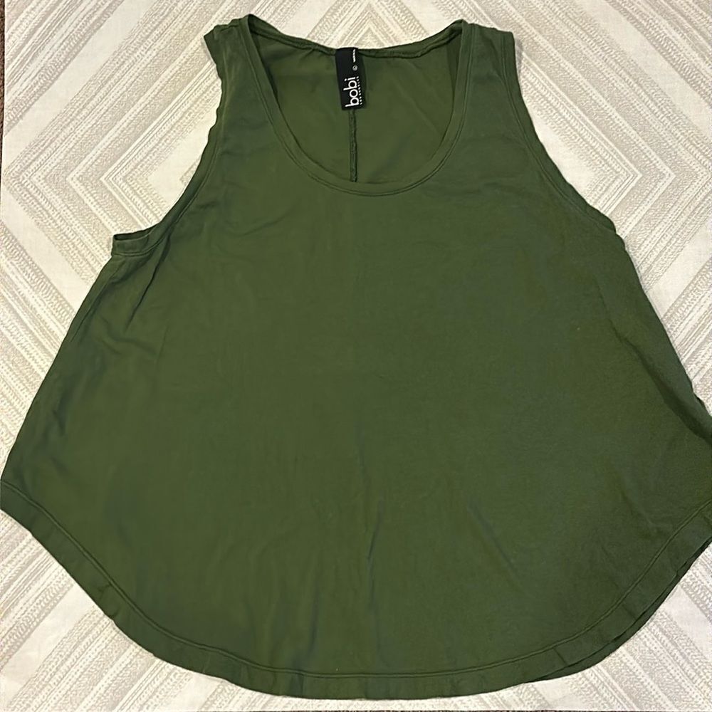 Bobi Women’s Green Curved Botton Tank Top - Size L